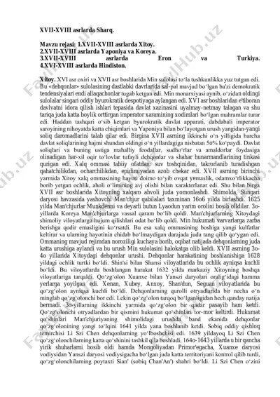 xvii-xviii asrlarda xitoy tarixi — PDF