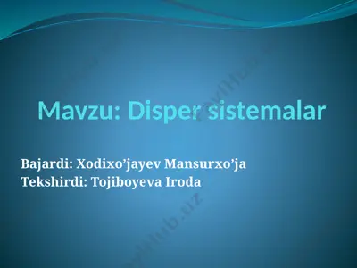 dispers sistemalar — PPTX