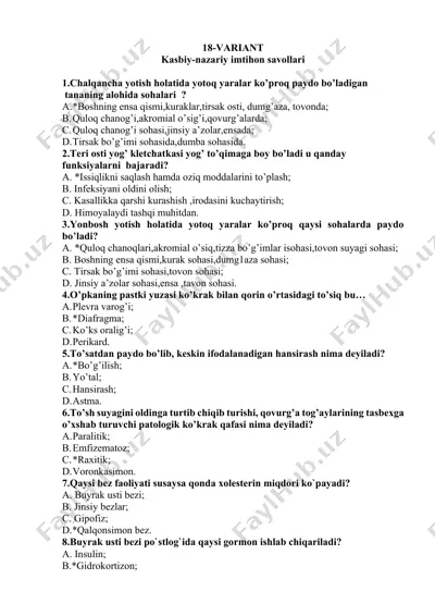 kasbiy-nazariy imtihon savollari — DOCX