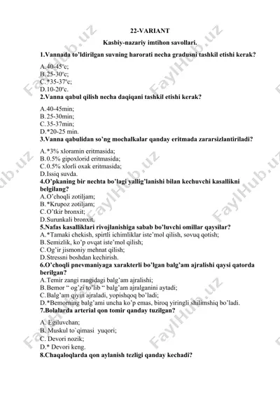 kasbiy-nazariy imtihon savollari — DOCX