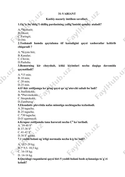 kasbiy-nazariy imtihon savollari — DOCX