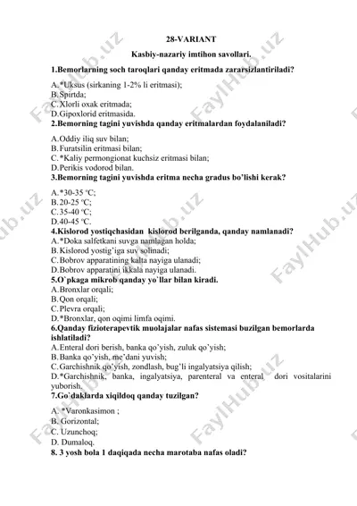 kasbiy-nazariy imtihon savollari — DOCX