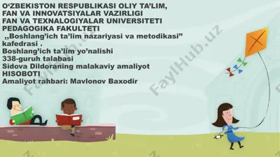 sidova dildoraning malakaviy amaliyot hisoboti — PPTX