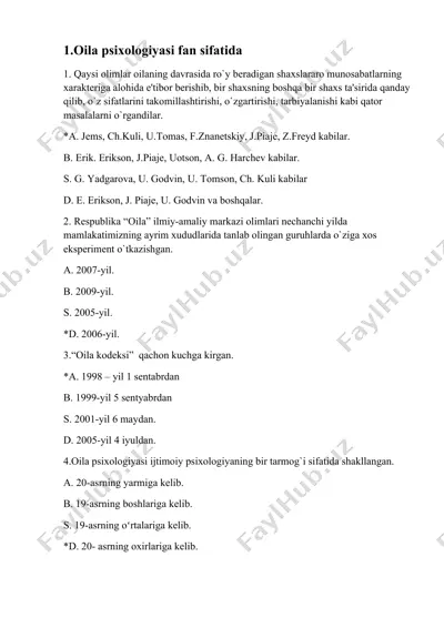 oila psixologiyasi — DOCX