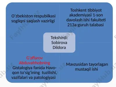 havo-qon to'sig'ining tuzilishi, vazifalari va patologiyasi — PPTX