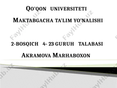 maktabgacha ta'lim yo'nalishi — PPTX