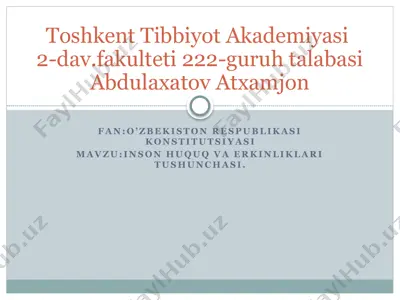o’zbekiston respublikasi konstitutsiyasi — PPTX