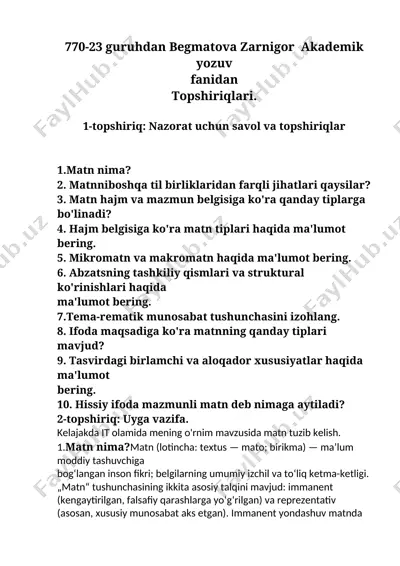 topshiriqlari. — DOCX