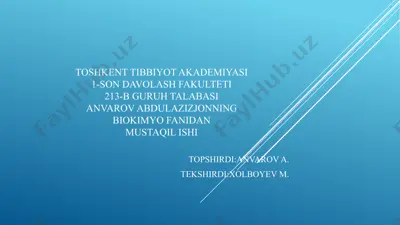 kreatinfosfokinazaning izoshakllari va ularni aniqlashning klinik ahamiyati — PPTX