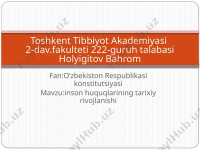 o’zbekiston respublikasi konstitutsiyasi — PPTX