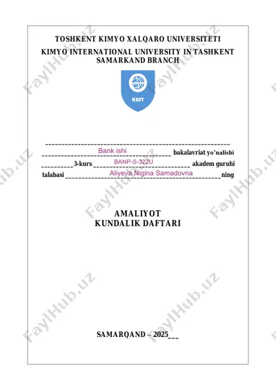 amaliyot o’tash uchun talabaga eslatma — PDF
