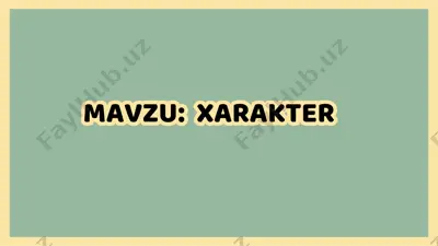 xarakter haqida tushuncha — PDF