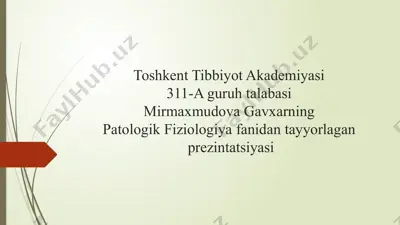 toshkent tibbiyot akademiyasi prezintatsiyasi — PPTX