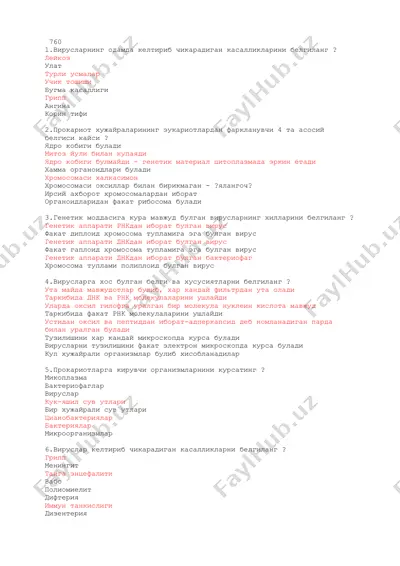 viruslar va kasalliklar — DOCX
