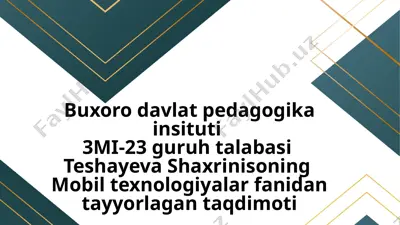 delphi tilida mobil ilova yaratish — PPTX