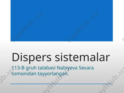 dispers sistemalar — PPTX