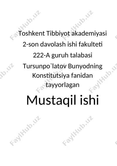 konstitutsiyadagi davlat zimmasidagi muhim ijtimoiy majburiyatlar — DOCX
