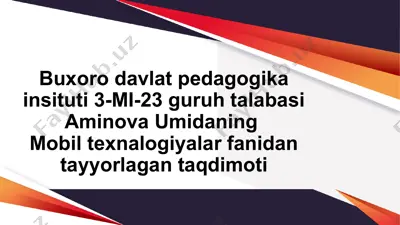 delphi tilida mobil ilova yaratish — PPTX