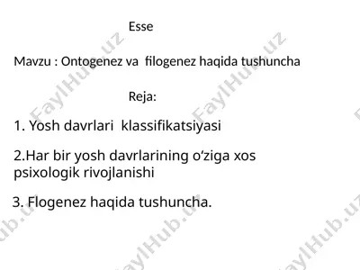 ontogenez va filogenez haqida tushuncha — PPTX