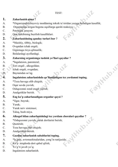 zaharlanish bo'yicha maqola — DOCX
