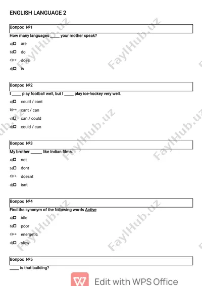 english language 2 — PDF