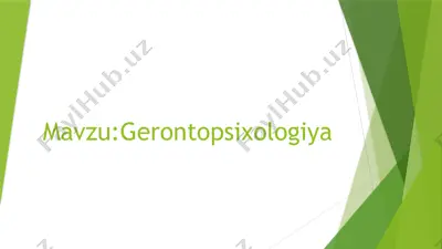 gerontopsixologiya — PPTX