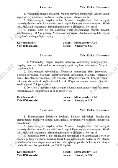 vakuumdagi magnit maydon — DOCX