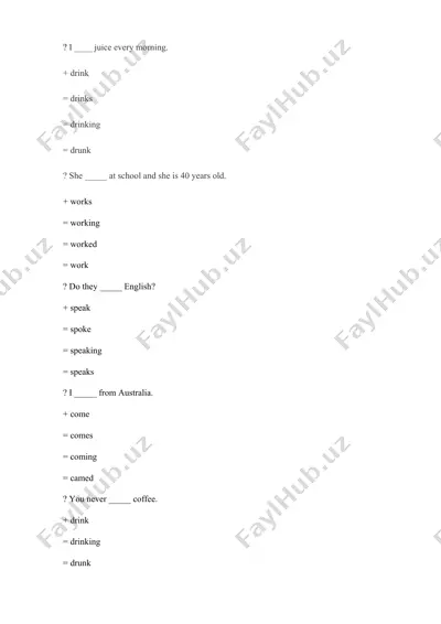 english grammar quiz — DOCX
