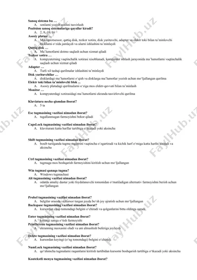 sanoq sistema — DOCX