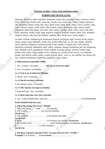 yakuniy savollari 1-kurs sirtqi talabalari uchun — DOCX