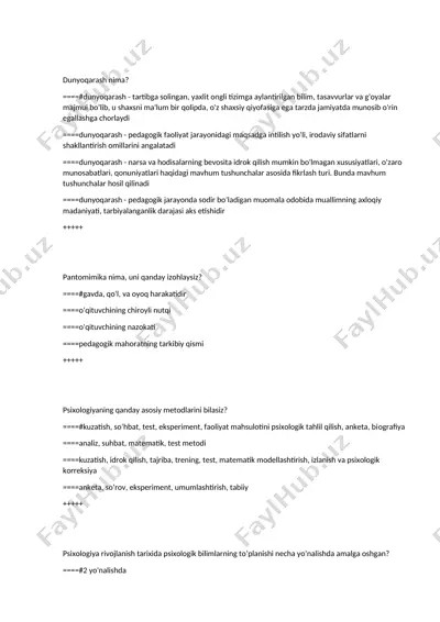 pantomimika nima, uni qanday izohlaysiz? — DOCX