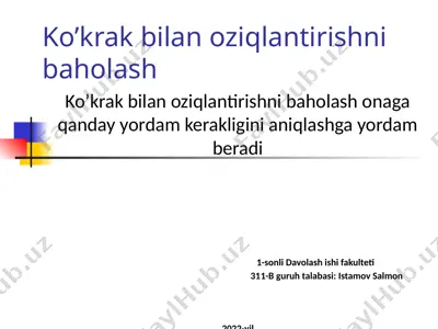 ko'krak bilan oziqlantirishni baholash — PPTX