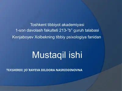 psixosomatik kasalliklar — PPTX
