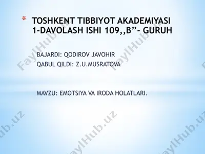 emotsiya va iroda holatlari — PPTX