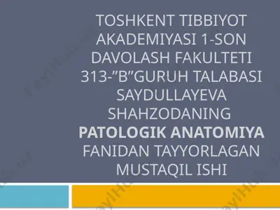sut bezi patologiyasi haqida umumumiy ma’lumot — PPTX