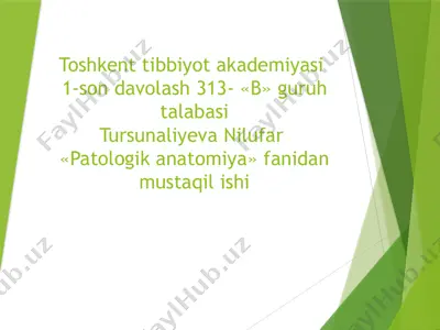 kardiomiopatiya turlari, belgilari, tashxislash va davolash usullari — PPTX