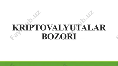 kriptovalyutalar bozori — PPTX