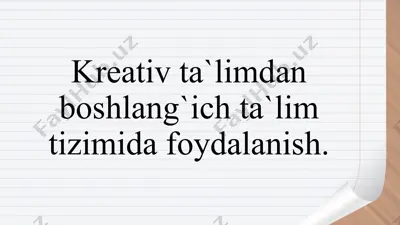 kreativlik va boshlang'ich ta'lim — PPTX