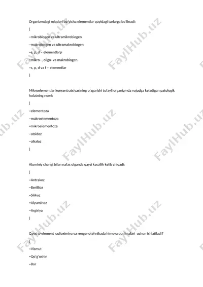 elementlar va ularning o‘zaro munosabatlari — DOCX