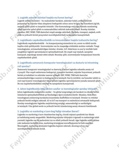 logistik axborot tizimlari — DOCX