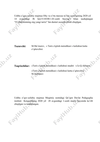 o’zbekistonning eng yangi tarixi — DOCX