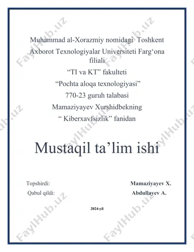 mustaqil ta'lim ishi — DOCX