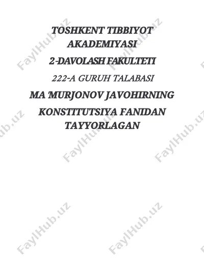 yangi o'zbekiston - ijtimoiy davlat: konstitutsiyaga o'zgartirish va qo'shimchalar — DOCX