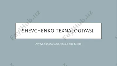 shevchenko texnalogiyasi — PPTX