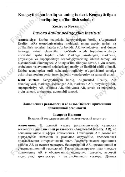 kengaytirilgan borliq va uning turlari — DOCX