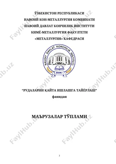 "rudalarni qayta ishlashga tayyorlash" — DOCX