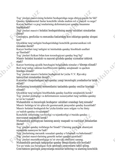 tog„ jinslari konstruksiyalari va qatlamlarining mexanikasi — PDF