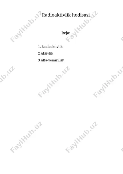 radioaktivlik hodisasi — DOC