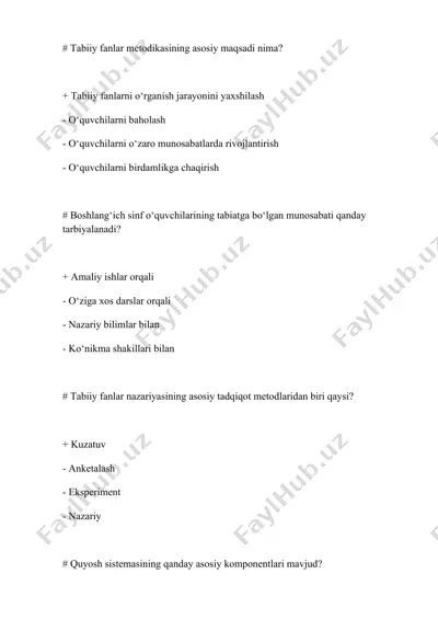 tabiiy fanlar metodikasi — DOCX