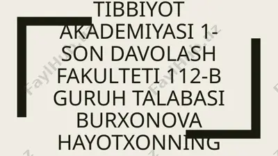 o'zbekistonda tibbiy turizmni rivojlantirish — PPTX